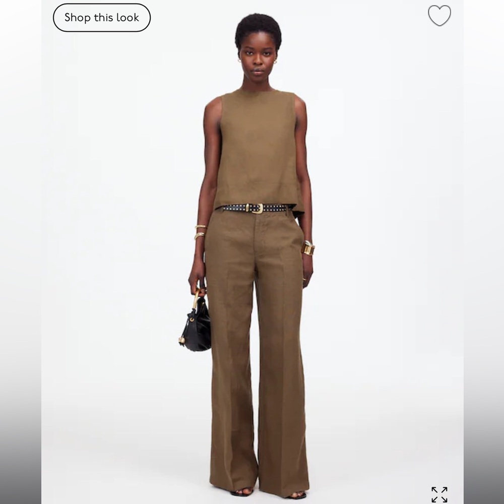 Madewell The Zoe Relaxed Wide Pant in 100% Linen - Size 6